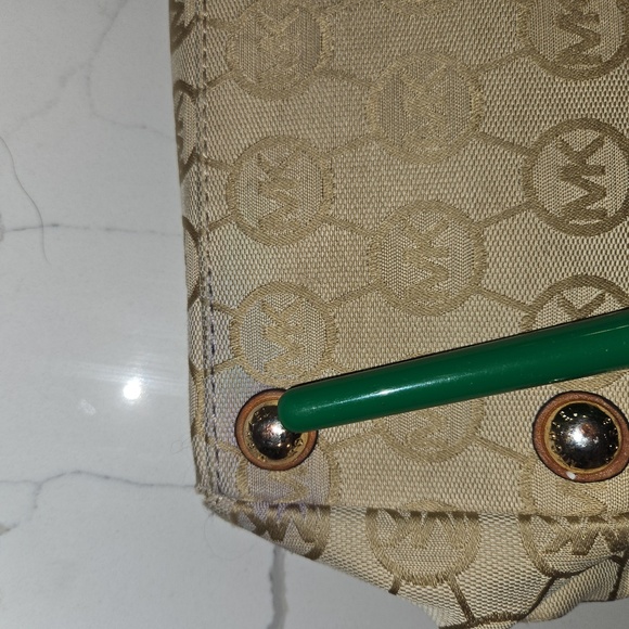 Michael Kors Calista Monogrammed Logo MK Handbag Crossbody Bag Brown - Picture 10 of 15